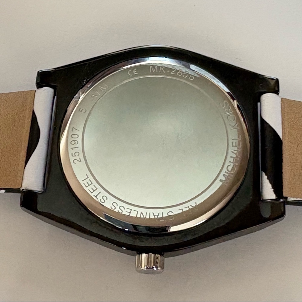 Michael Kors Channing Three Hand Zebra Print Leather Buckle Strap Closure Watch - Picture 10 of 16